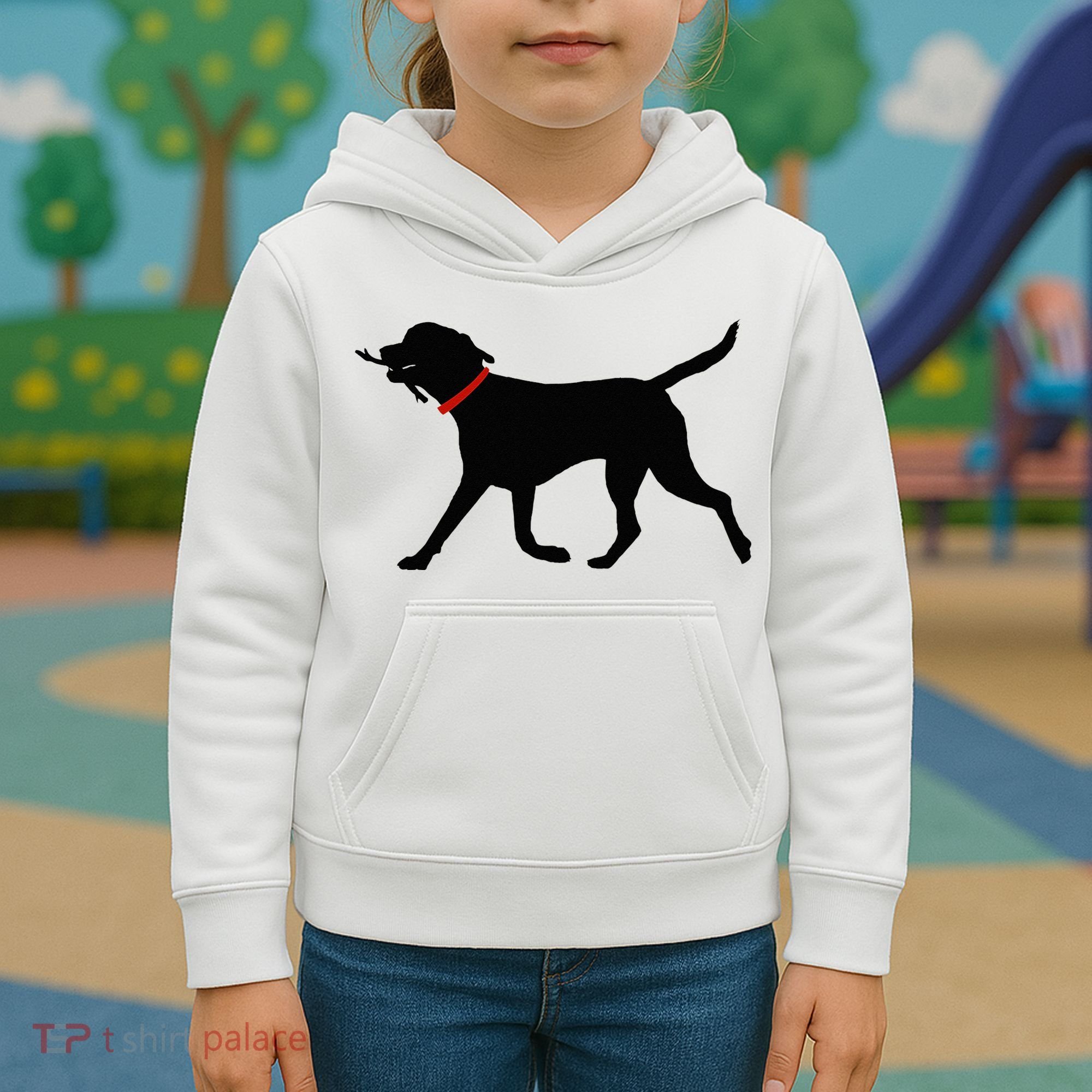 Labrador Retriever Play Fetch Black Lab Kids Hoodie