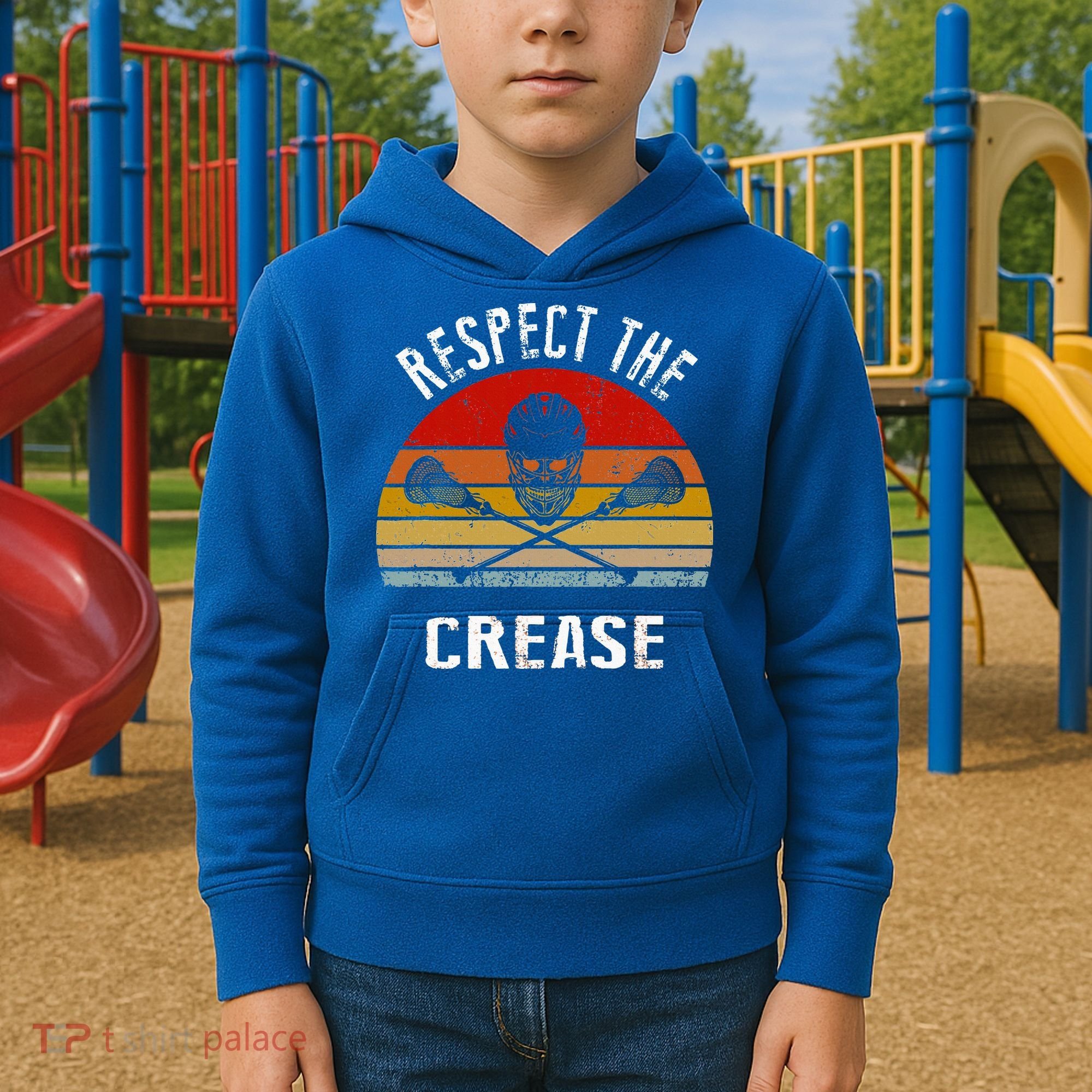 Lacrosse Retro Respect The Crease Kids Hoodie