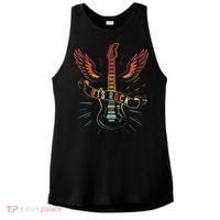 Lets Rock Rock n Roll Guitar Retro lovers Ladies PosiCharge Tri-Blend Wicking Tank thumb 0
