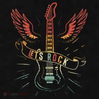 Lets Rock Rock n Roll Guitar Retro lovers Ladies PosiCharge Tri-Blend Wicking Tank thumb 2