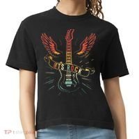 Lets Rock Rock n Roll Guitar Retro lovers Comfort Colors Boxy T-Shirt thumb 0