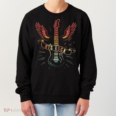 Lets Rock Rock n Roll Guitar Retro lovers Women's Sweatshirt