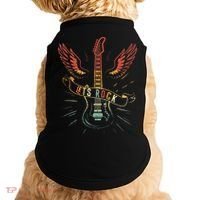 Lets Rock Rock n Roll Guitar Retro lovers Doggie Tank thumb 0
