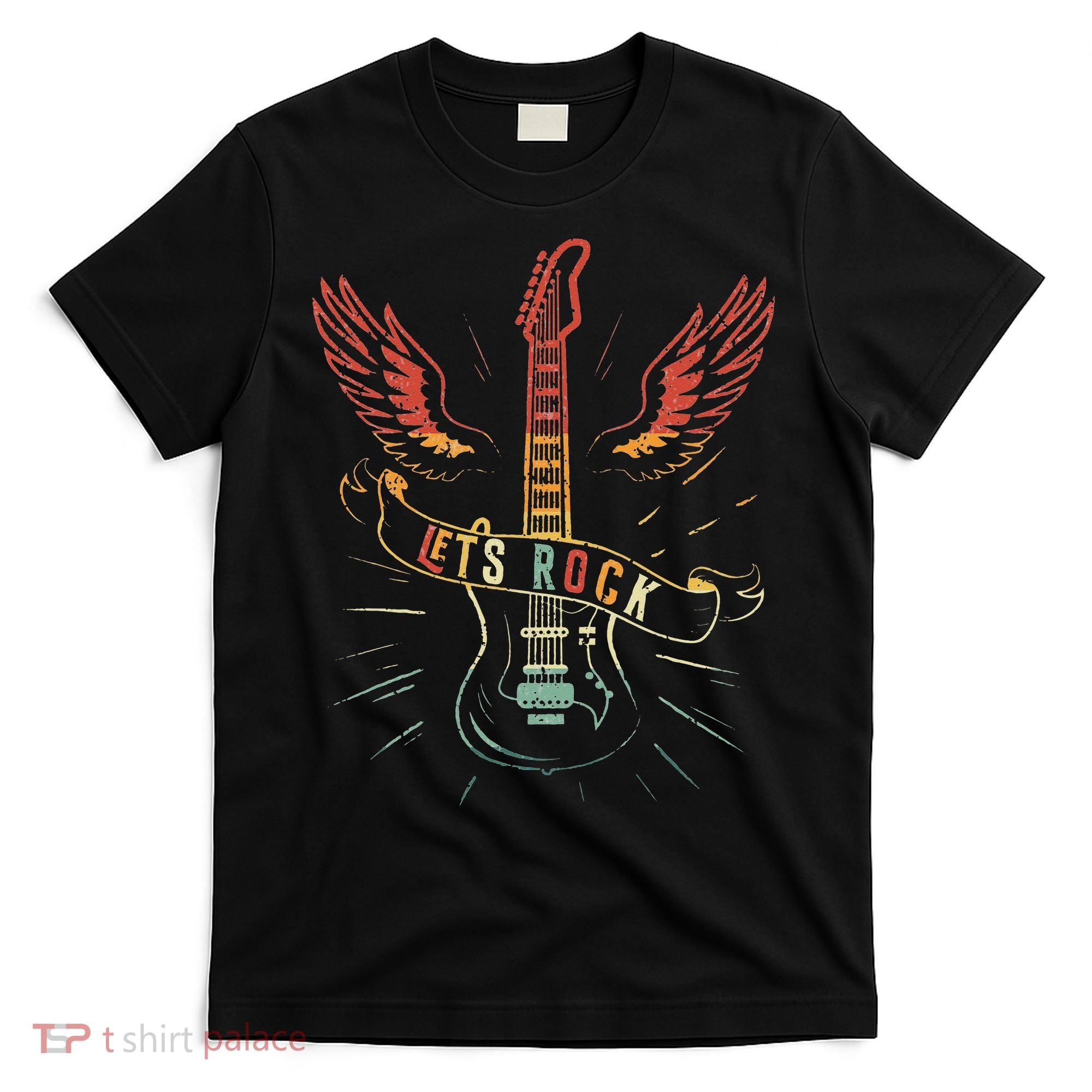 Lets Rock Rock n Roll Guitar Retro lovers T-Shirt