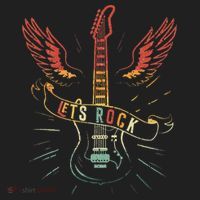 Lets Rock Rock n Roll Guitar Retro lovers Beanie thumb 2
