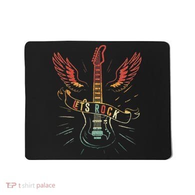 Lets Rock Rock n Roll Guitar Retro lovers Mousepad