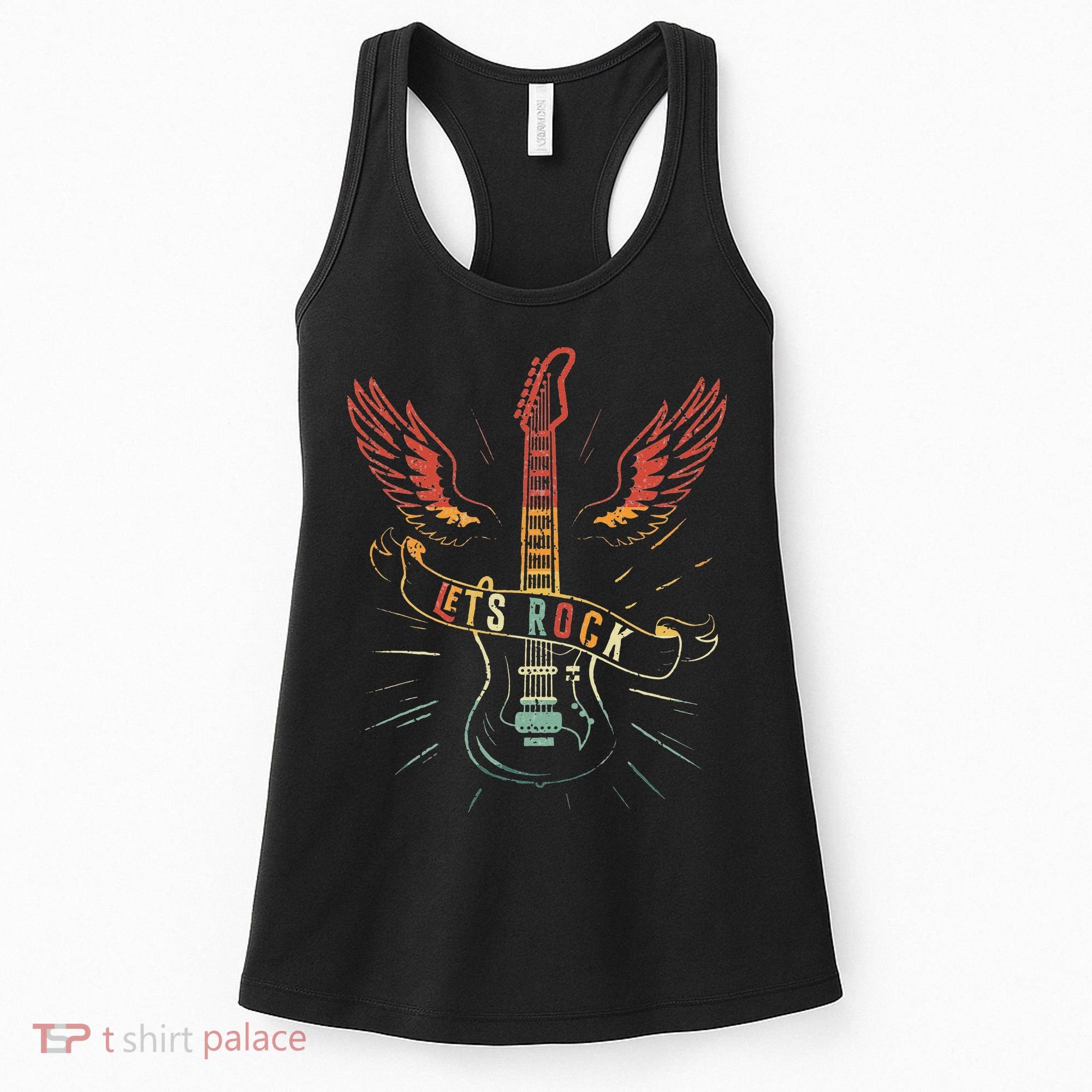 Lets Rock Rock n Roll Guitar Retro lovers Women's Tank Top