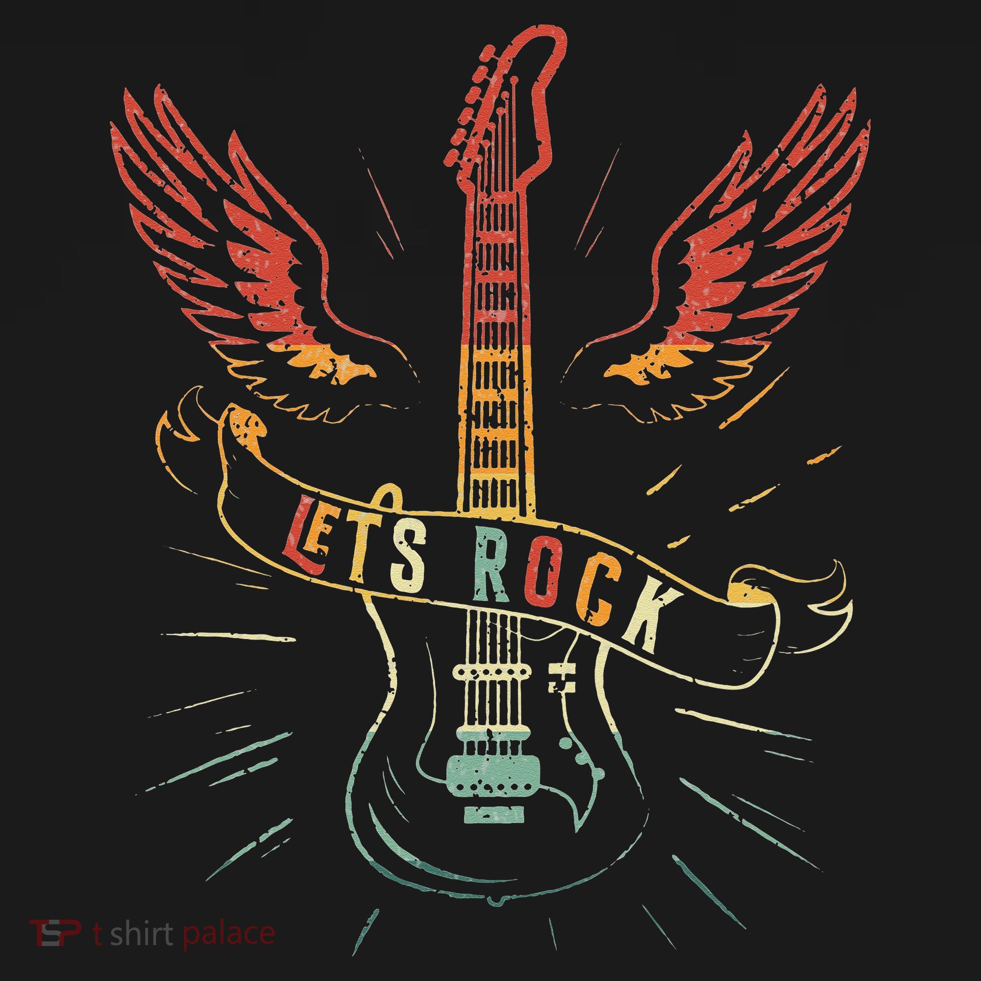 Lets Rock Rock n Roll Guitar Retro lovers Women's Tank Top