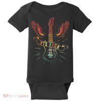 Lets Rock Rock n Roll Guitar Retro lovers Baby Bodysuit thumb 0