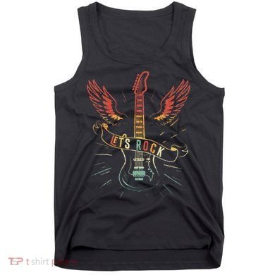 Lets Rock Rock n Roll Guitar Retro lovers Tank Top
