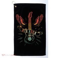 Lets Rock Rock n Roll Guitar Retro lovers Golf Towel thumb 0