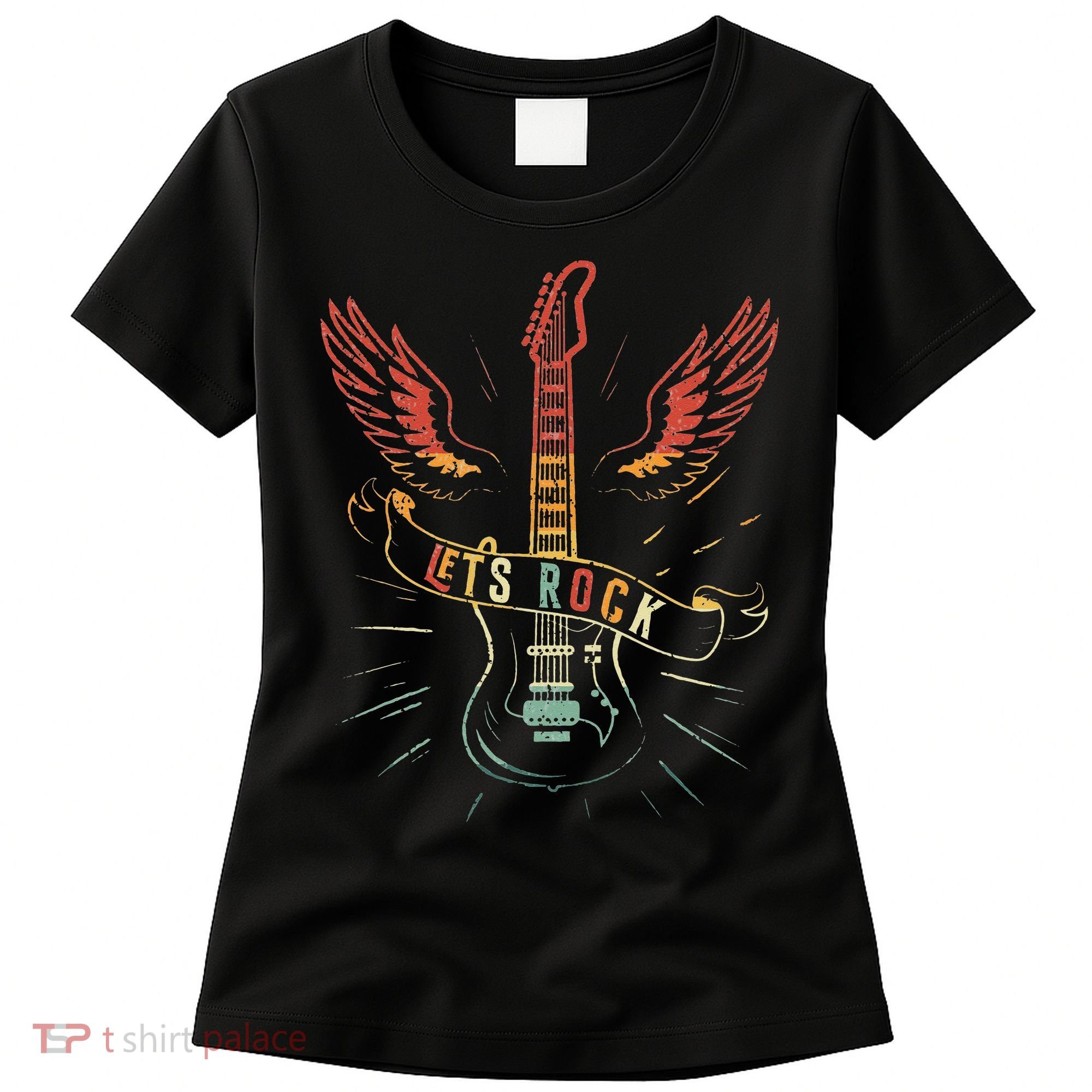 Lets Rock Rock n Roll Guitar Retro lovers Women's T-Shirt