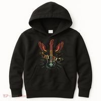 Lets Rock Rock n Roll Guitar Retro lovers Kids Hoodie thumb 0
