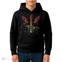 Lets Rock Rock n Roll Guitar Retro lovers Kids Hoodie thumb 4