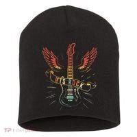 Lets Rock Rock n Roll Guitar Retro lovers Short Acrylic Beanie thumb 0