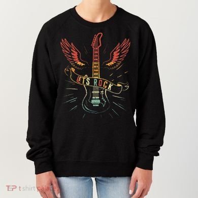 Lets Rock Rock N Roll Guitar Retro Lovers Women's Sweatshirt