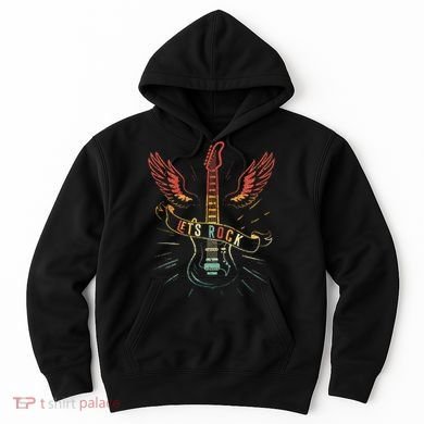 Lets Rock Rock N Roll Guitar Retro Lovers Hoodie
