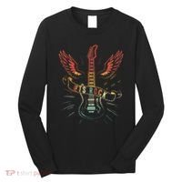 Lets Rock Rock N Roll Guitar Retro Lovers Long Sleeve Shirt thumb 0