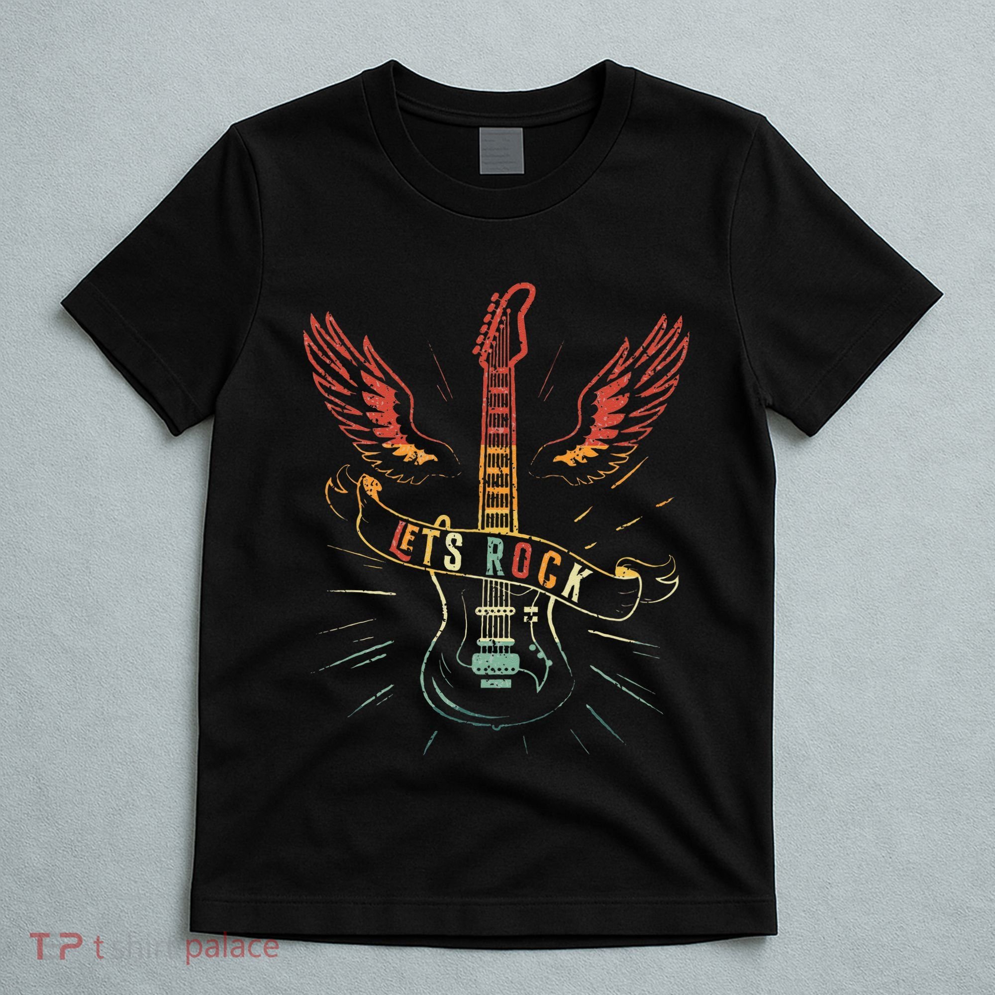 Lets Rock Rock N Roll Guitar Retro Lovers T-Shirt