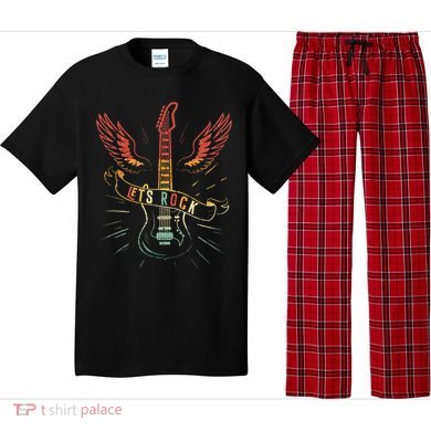 Lets Rock Rock N Roll Guitar Retro Lovers Pajama Set