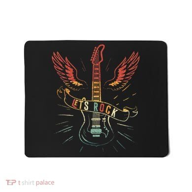 Lets Rock Rock N Roll Guitar Retro Lovers Mousepad