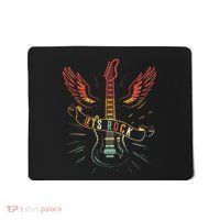 Lets Rock Rock N Roll Guitar Retro Lovers Mousepad thumb 0