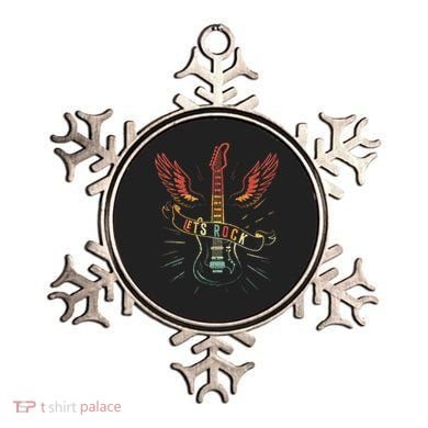Lets Rock Rock N Roll Guitar Retro Lovers Ornament