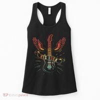 Lets Rock Rock N Roll Guitar Retro Lovers Women's Tank Top thumb 0
