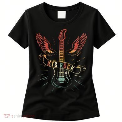 Lets Rock Rock N Roll Guitar Retro Lovers Women's T-Shirt