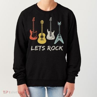 Lets Rock Rock N Roll Guitar Retro Gift Women Women's Sweatshirt