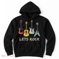 Lets Rock Rock N Roll Guitar Retro Gift Women Hoodie thumb 0