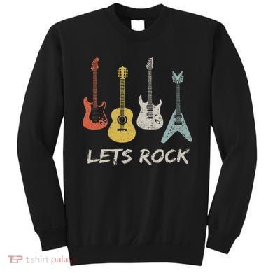 Lets Rock Rock N Roll Guitar Retro Gift Women Sweatshirt