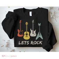 Lets Rock Rock N Roll Guitar Retro Gift Women Sweatshirt thumb 2