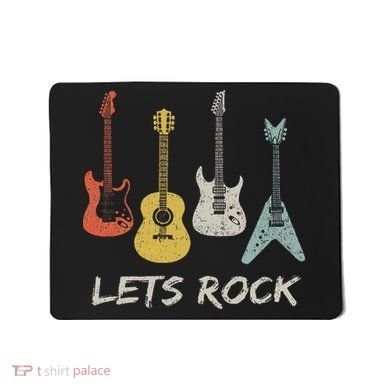 Lets Rock Rock N Roll Guitar Retro Gift Women Mousepad