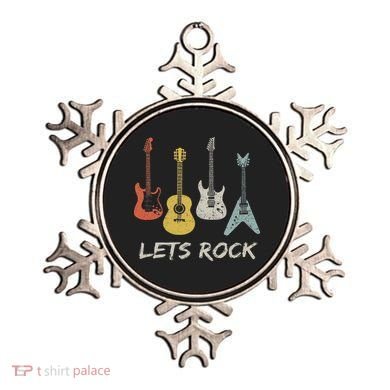 Lets Rock Rock N Roll Guitar Retro Gift Women Ornament