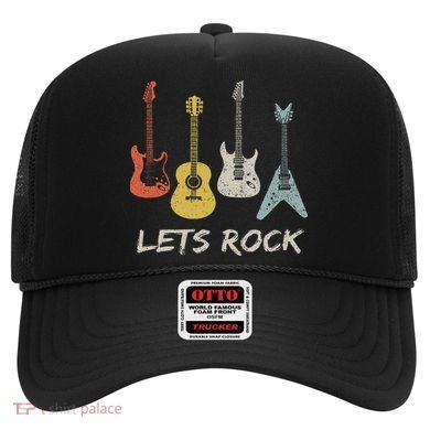 Lets Rock Rock N Roll Guitar Retro Gift Women Hat