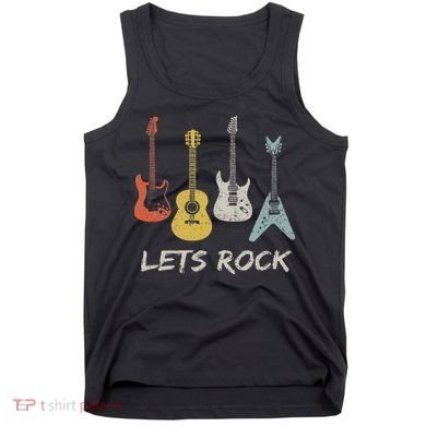 Lets Rock Rock N Roll Guitar Retro Gift Women Tank Top