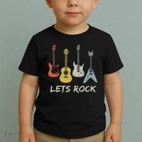Lets Rock Rock N Roll Guitar Retro Gift Women Toddler T-Shirt thumb 2