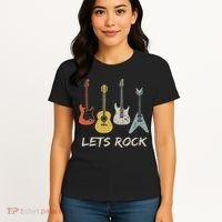 Lets Rock Rock N Roll Guitar Retro Gift Women Women's T-Shirt thumb 4