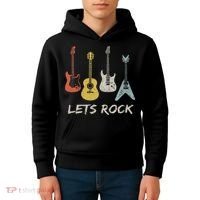 Lets Rock Rock N Roll Guitar Retro Gift Women Kids Hoodie thumb 4