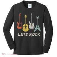 Lets Rock Rock N Roll Guitar Retro Gift Women Kids Long Sleeve Shirt thumb 0