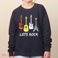 Lets Rock Rock N Roll Guitar Retro Gift Men Women Women's Sweatshirt thumb 0