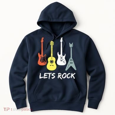 Lets Rock Rock N Roll Guitar Retro Gift Men Women Hoodie