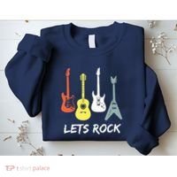 Lets Rock Rock N Roll Guitar Retro Gift Men Women Sweatshirt thumb 2