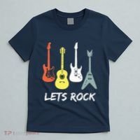Lets Rock Rock N Roll Guitar Retro Gift Men Women T-Shirt thumb 5