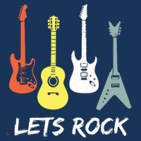 Lets Rock Rock N Roll Guitar Retro Gift Men Women T-Shirt thumb 7
