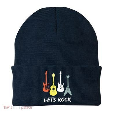 Lets Rock Rock N Roll Guitar Retro Gift Men Women Beanie