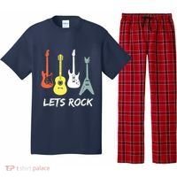 Lets Rock Rock N Roll Guitar Retro Gift Men Women Pajama Set thumb 0