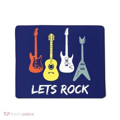 Lets Rock Rock N Roll Guitar Retro Gift Men Women Mousepad