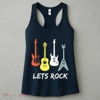 Lets Rock Rock N Roll Guitar Retro Gift Men Women Women's Tank Top thumb 3